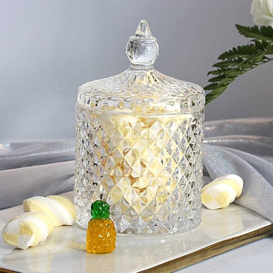 DOMINGO Hub Glass Candy Jar with Lid (Set of 2)